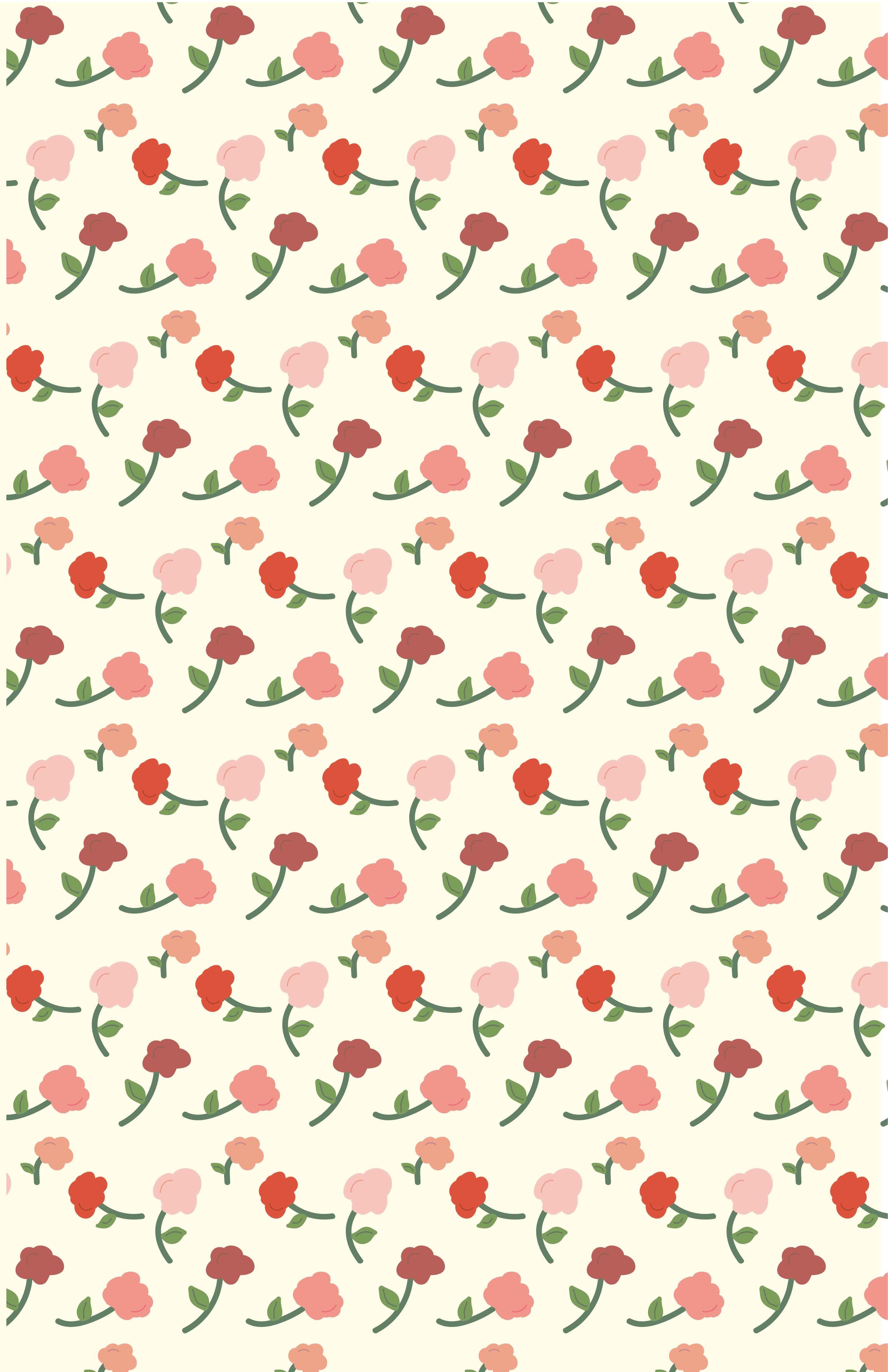 tossed flowers on a cream background