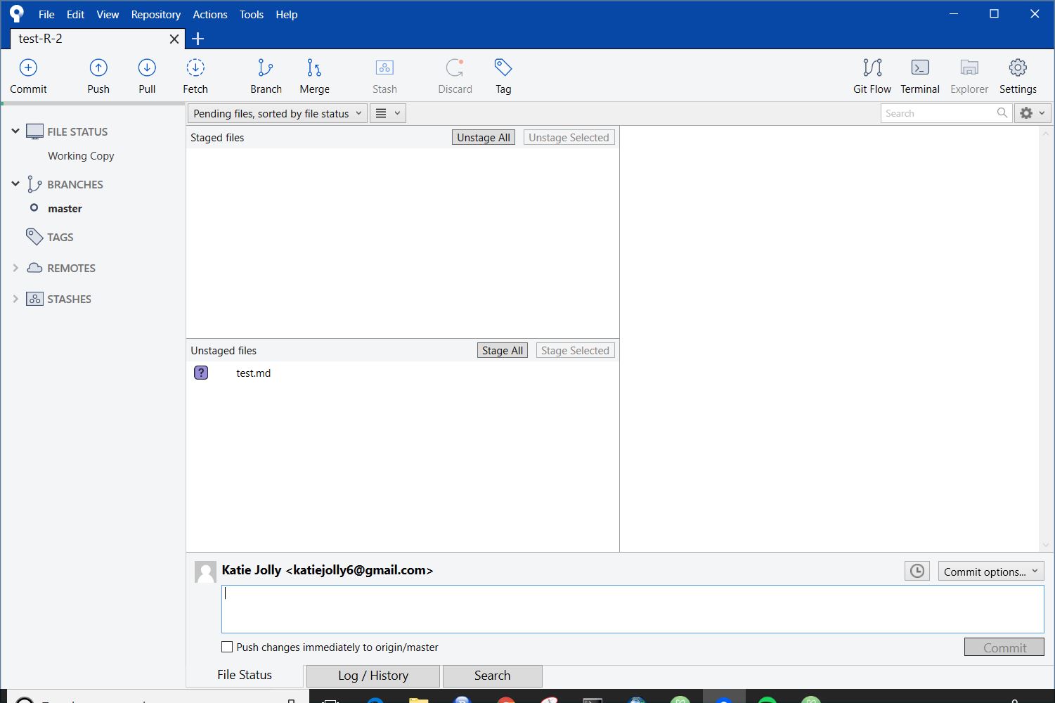 unstaged files